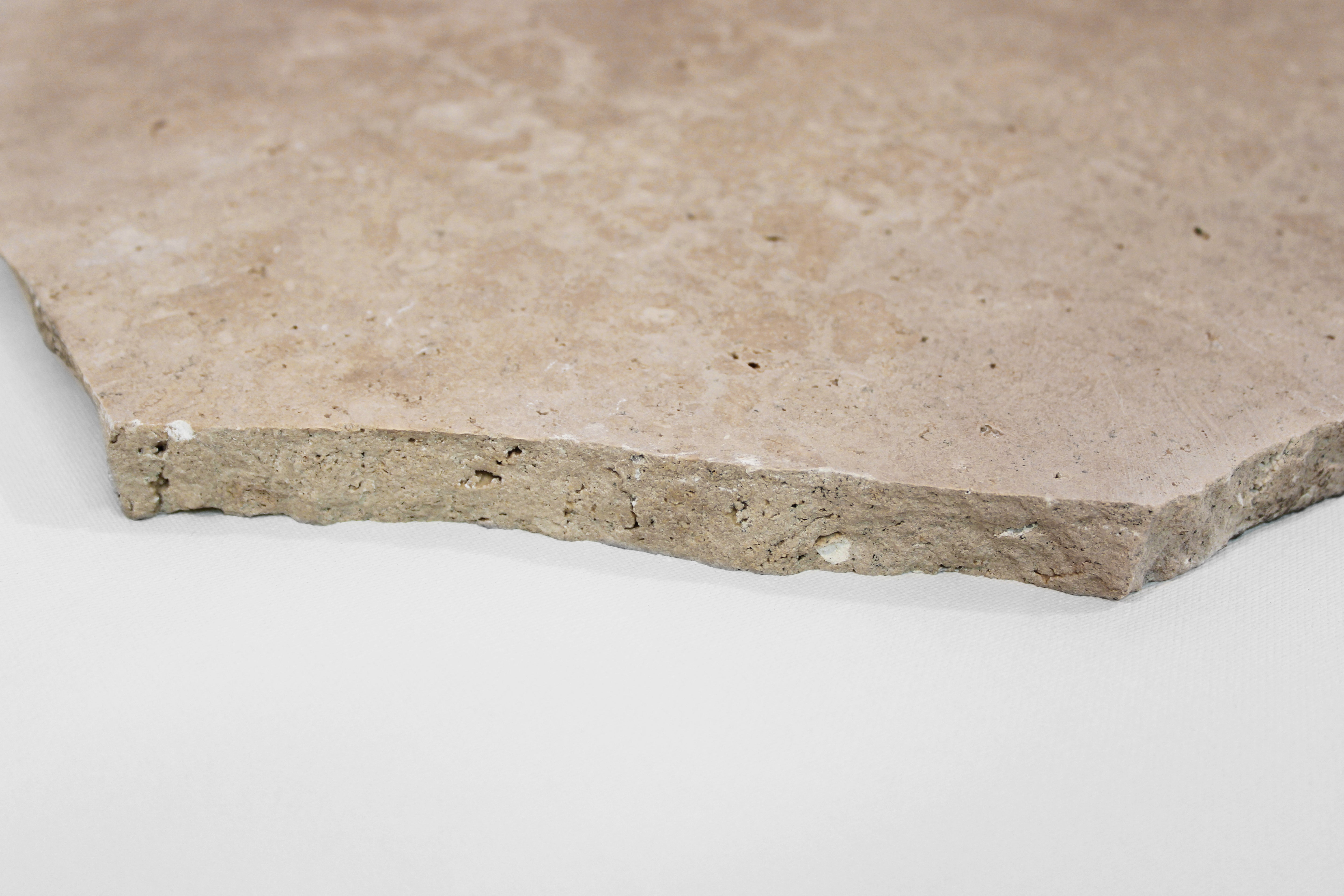 Classic Light Travertine, Unfilled & Honed, Large Format Crazy Pave