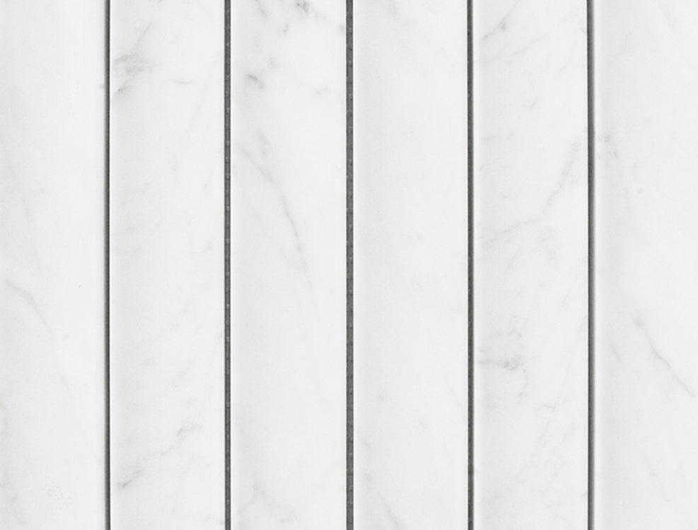 Carrara Bianco Concave Mosaic