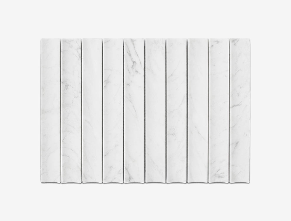 Carrara Bianco Concave Mosaic